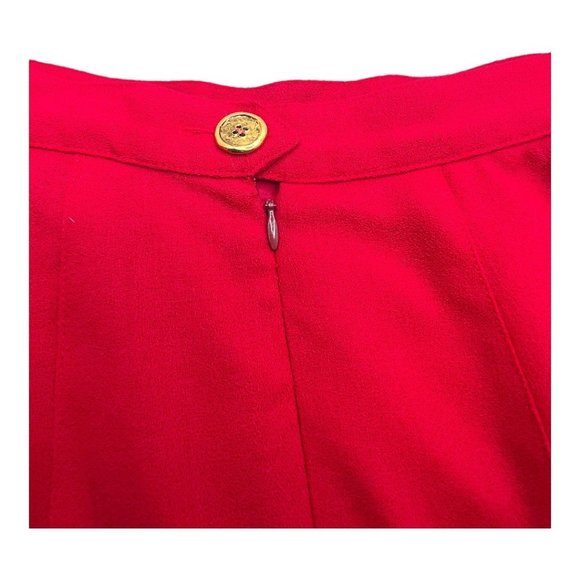 Vintage 1980's Gemma Kahng New York Red Wool Mini Skirt Size 12 - Picture 5 of 11